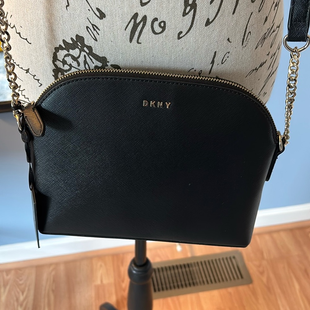 DKNY Black Leather Cross Body Bag. NWT